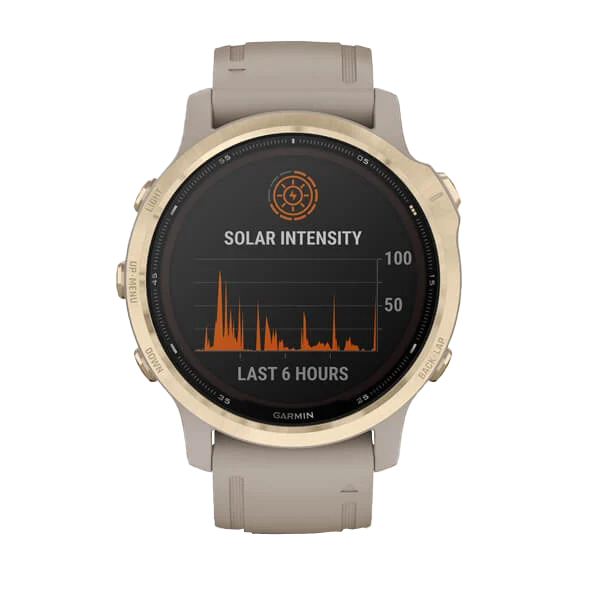 Garmin Fenix 6S Pro Solar - Light Gold with Light Sand Band (010-02409-10) by Garmin