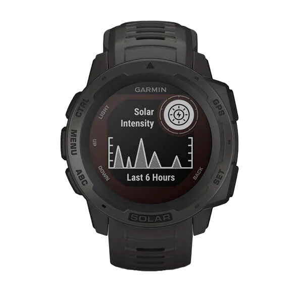 Garmin Instinct Solar Graphite smartwatch 010-02293-10 with black strap