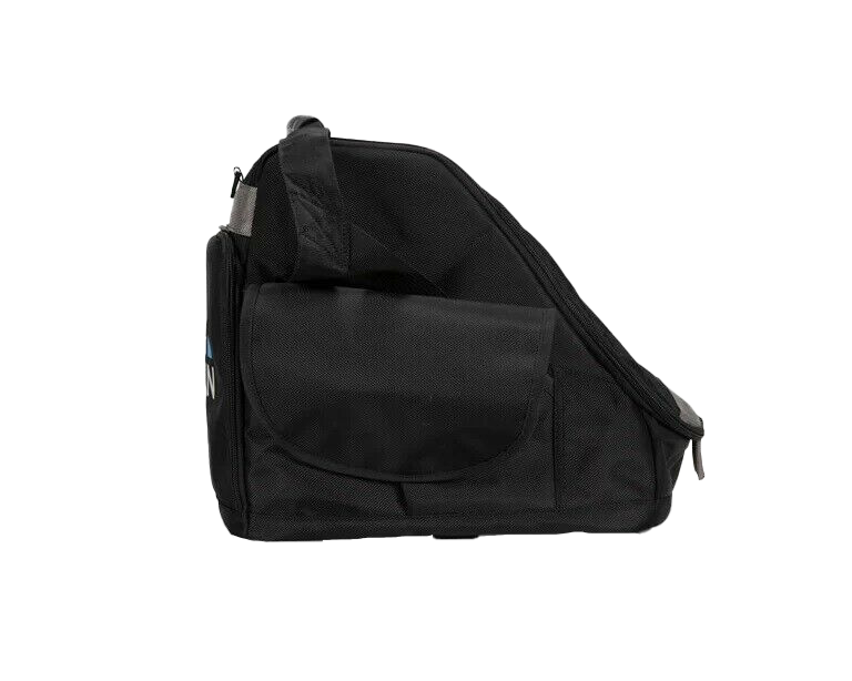 Garmin carrying case for marine electronics, black nylon bag with front and side pockets.
