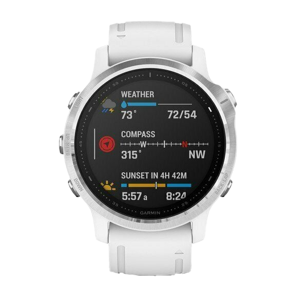 Garmin fenix 6S, White with White Band, GPS Smartwatch (Garmin Certified Refurbished) by Garmin