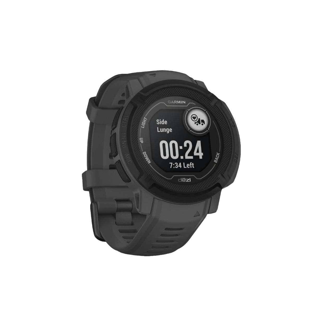 Garmin Instinct 2 Dezl Edition smartwatch in dark gray with rugged strap