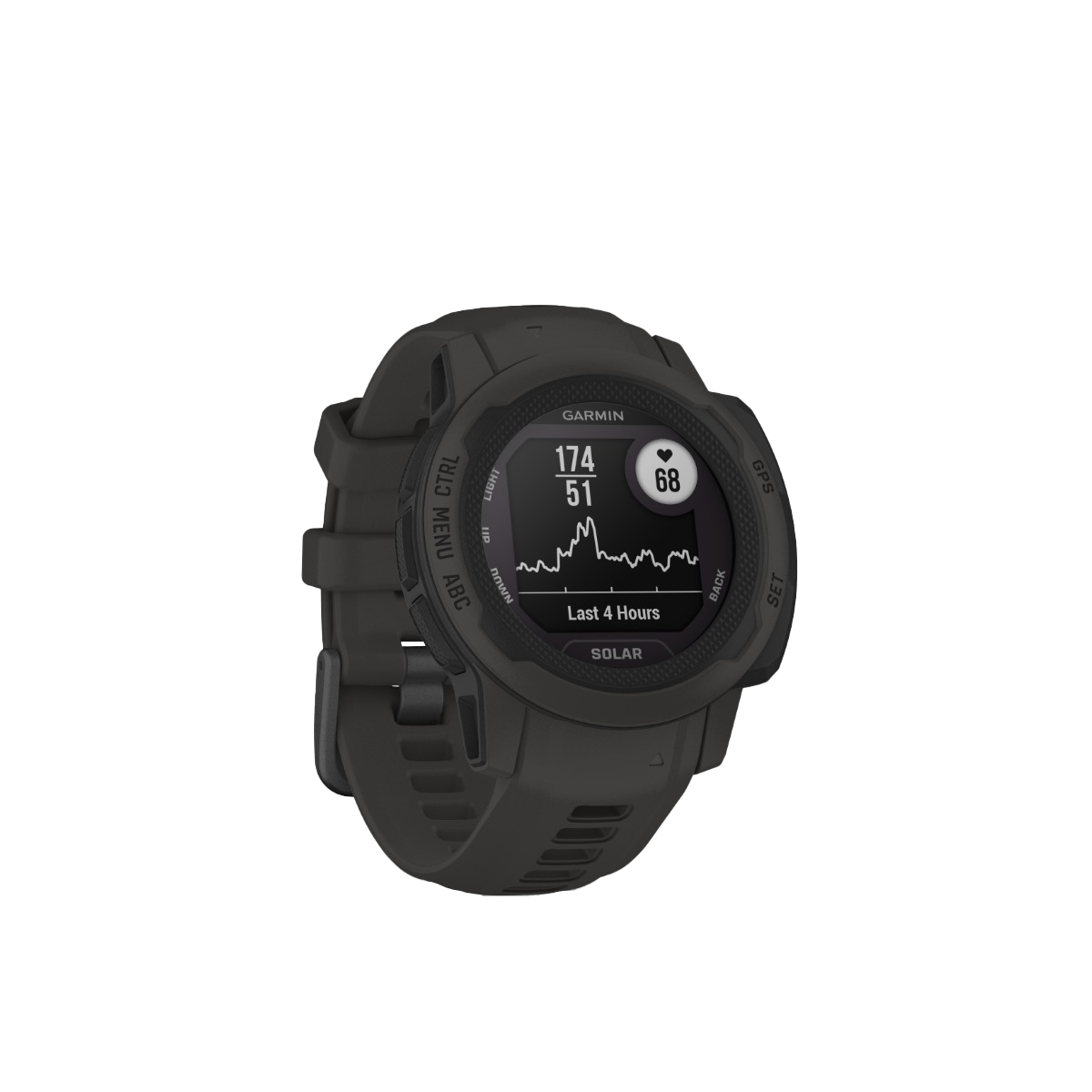 Garmin Instinct 2S Solar smartwatch, graphite with black bezel