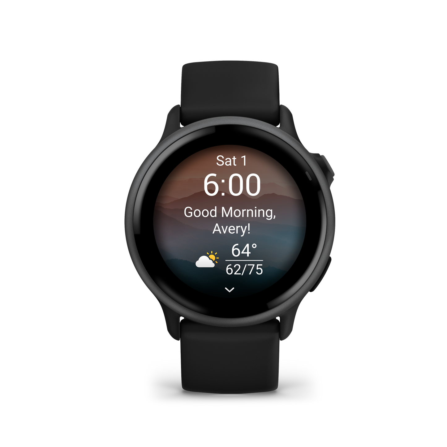 Garmin Vivoactive 6 smartwatch, slate body with black band