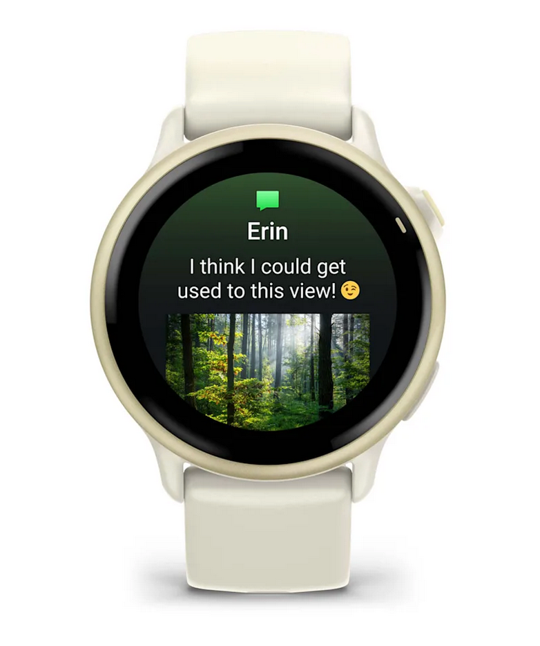 Garmin Vivoactive 6 Lunar Gold smartwatch with Bone Band