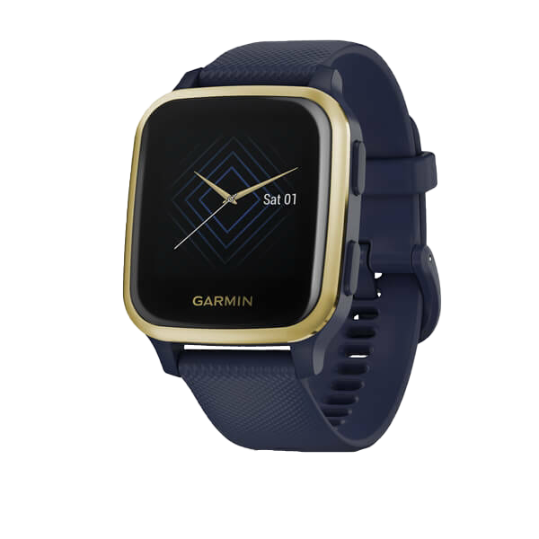 Garmin Venu Sq Music, GPS Smartwatch Navy with Light Gold Bezel (010-02426-02) by Garmin