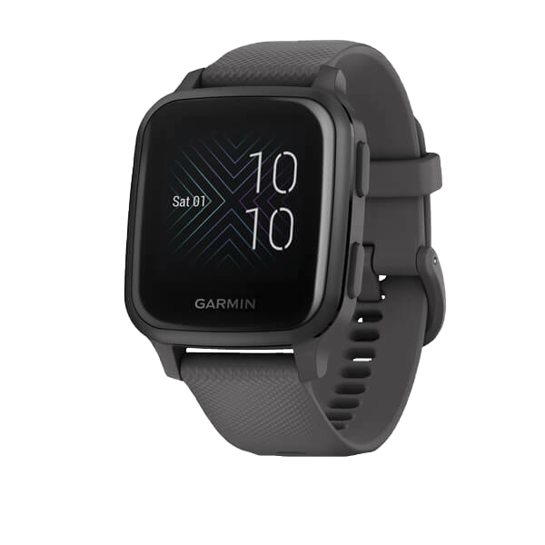 Garmin Venu Sq smartwatch in Shadow Gray with slate bezel and gray strap