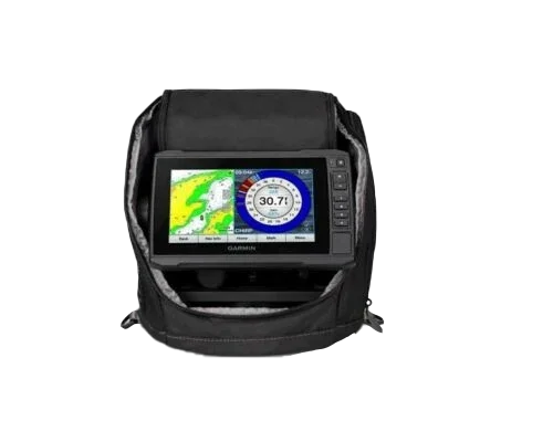 Garmin ECHOMAP UHD 73cv Ice Fishing Bundle with GT10HN-IF Transducer in black carrying case