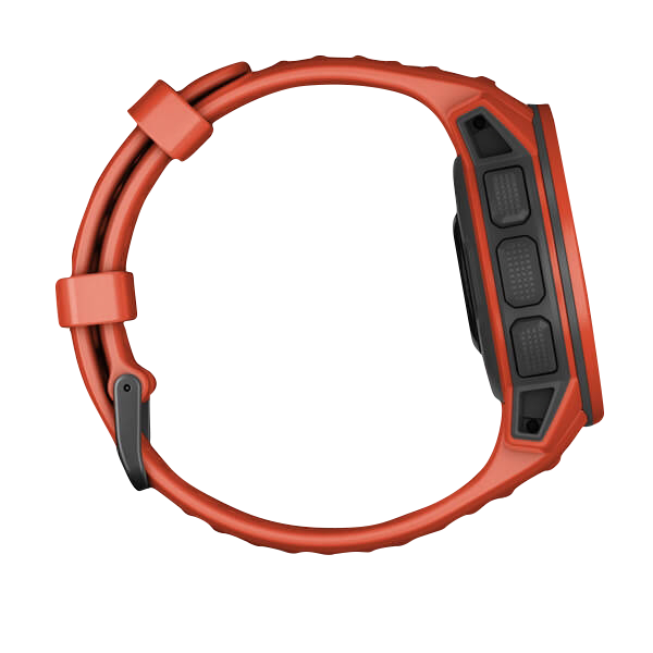 Garmin Instinct Solar smartwatch, Flame Red, rugged GPS, certified refurbished