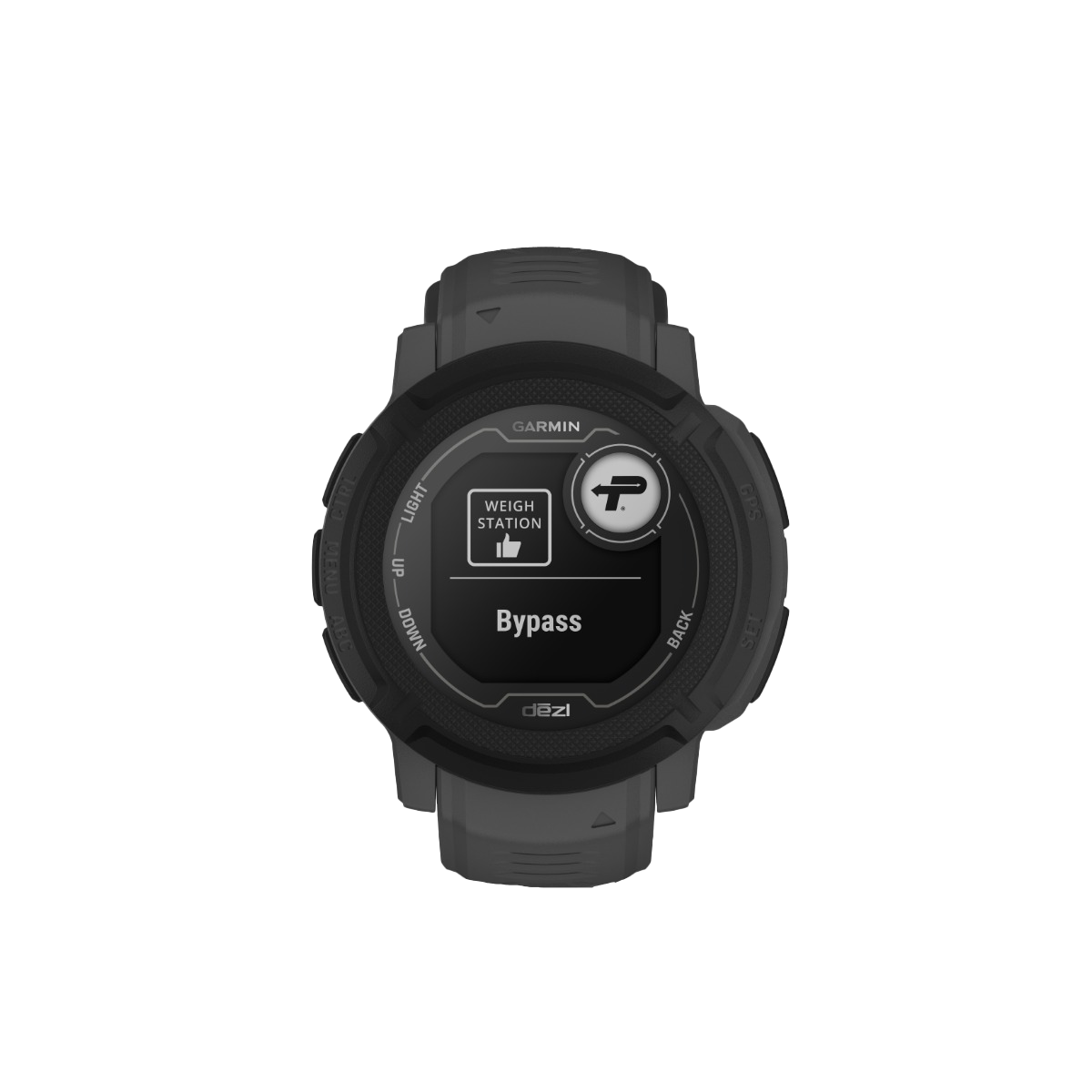 Garmin Instinct 2 Dezl Edition smartwatch in black with rugged bezel