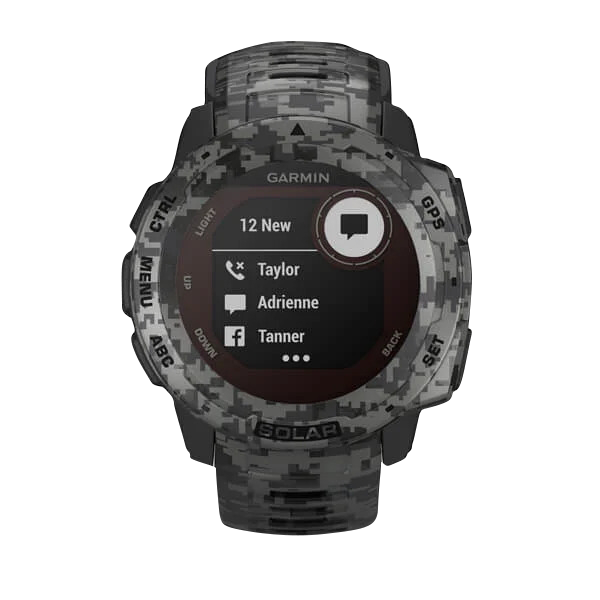 Garmin Instinct Solar, Graphite Camo, Rugged GPS Smartwatch (Garmin Certified Refurbished) by Garmin