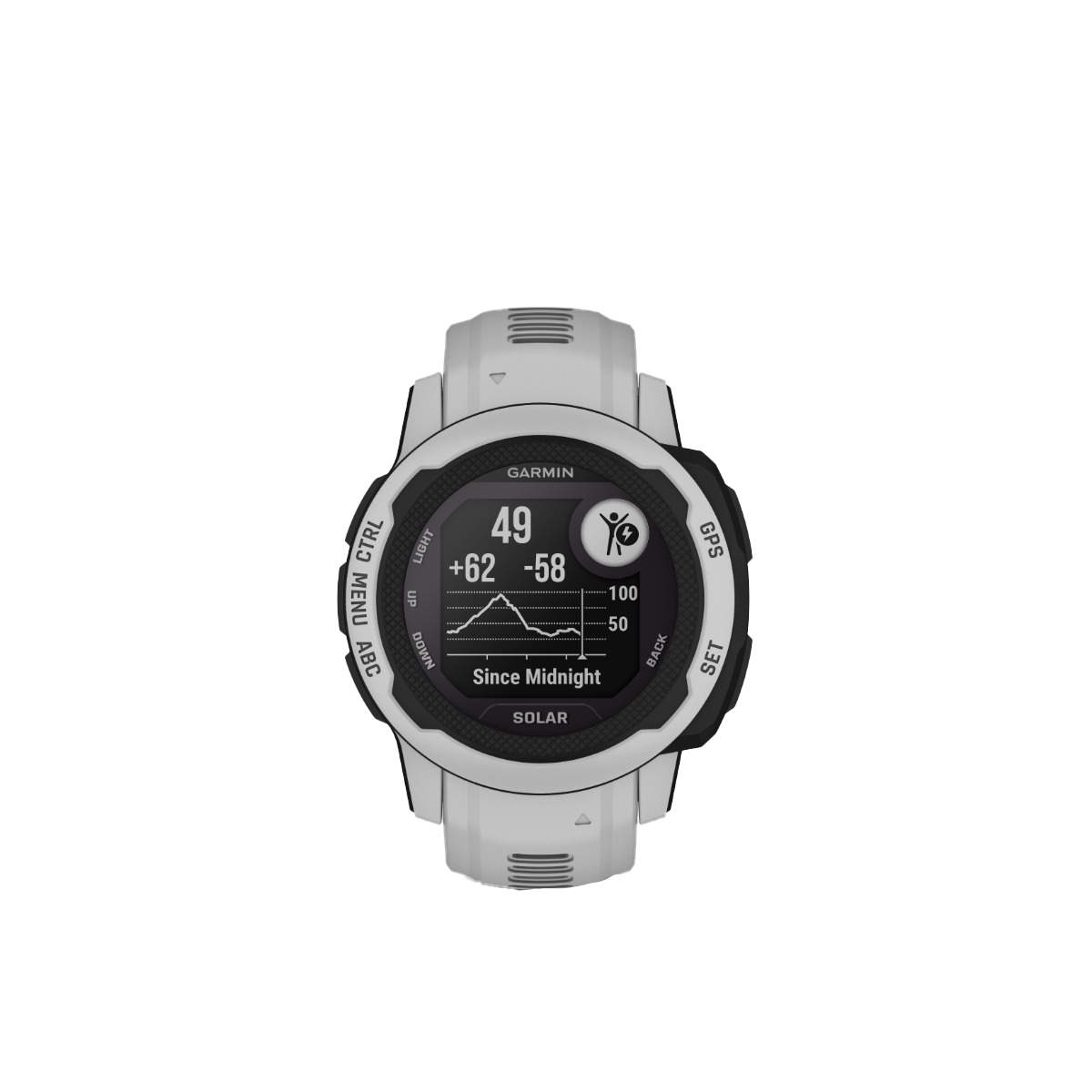 Garmin Instinct 2S Solar smartwatch, Mist Gray with light strap