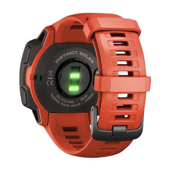 Garmin Instinct Solar Flame Red rugged GPS smartwatch, certified refurbished