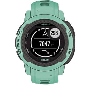 Garmin Instinct 2S Solar Neo Tropic smartwatch, green case, certified refurbished