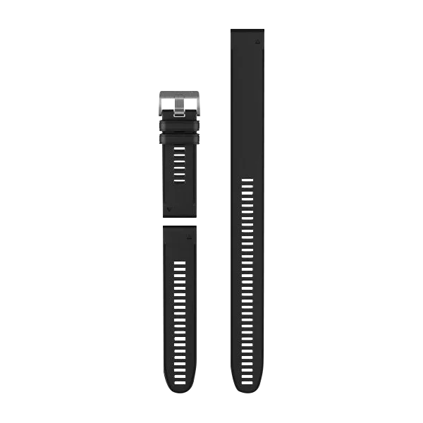 Garmin QuickFit 26 Watch Band, black silicone two-piece set for Descent Mk1 (010-12579-00)