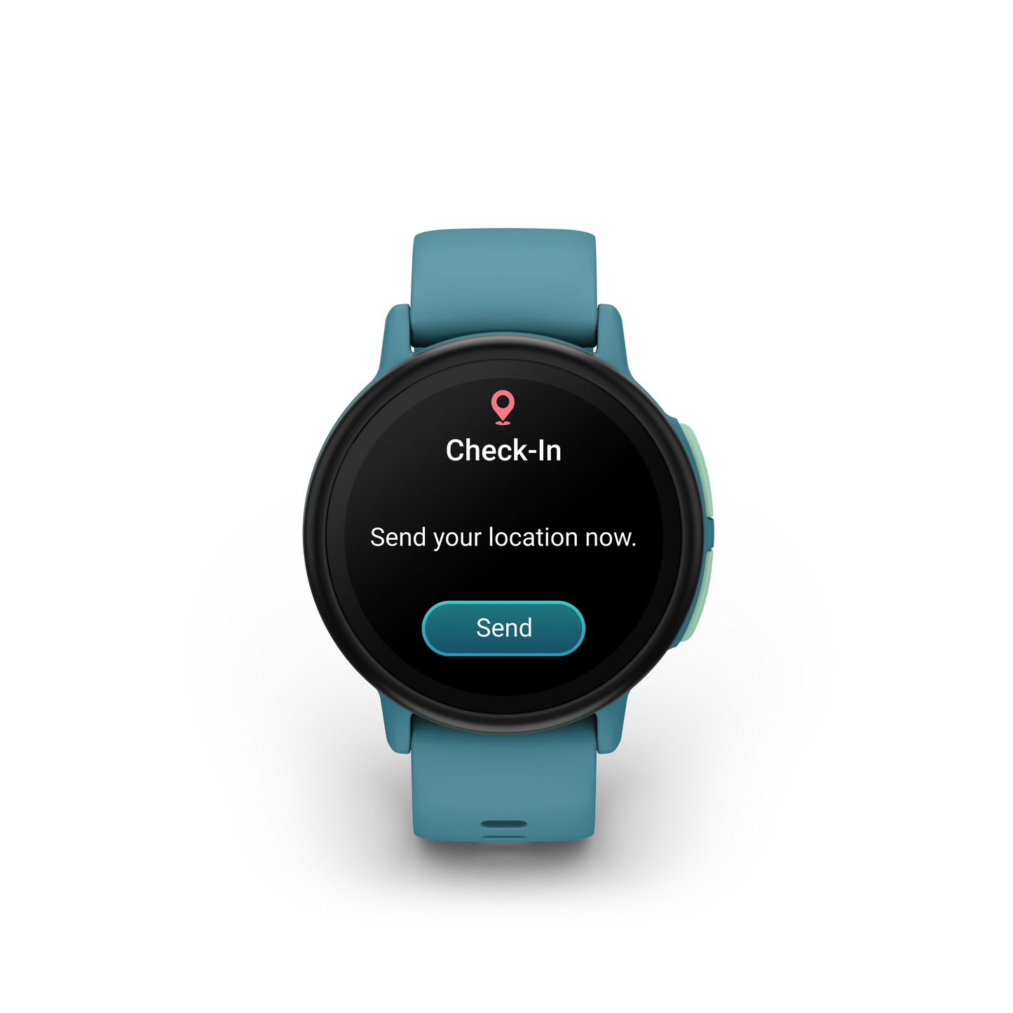 Garmin Bounce 2 Kids smartwatch with turquoise strap and round display