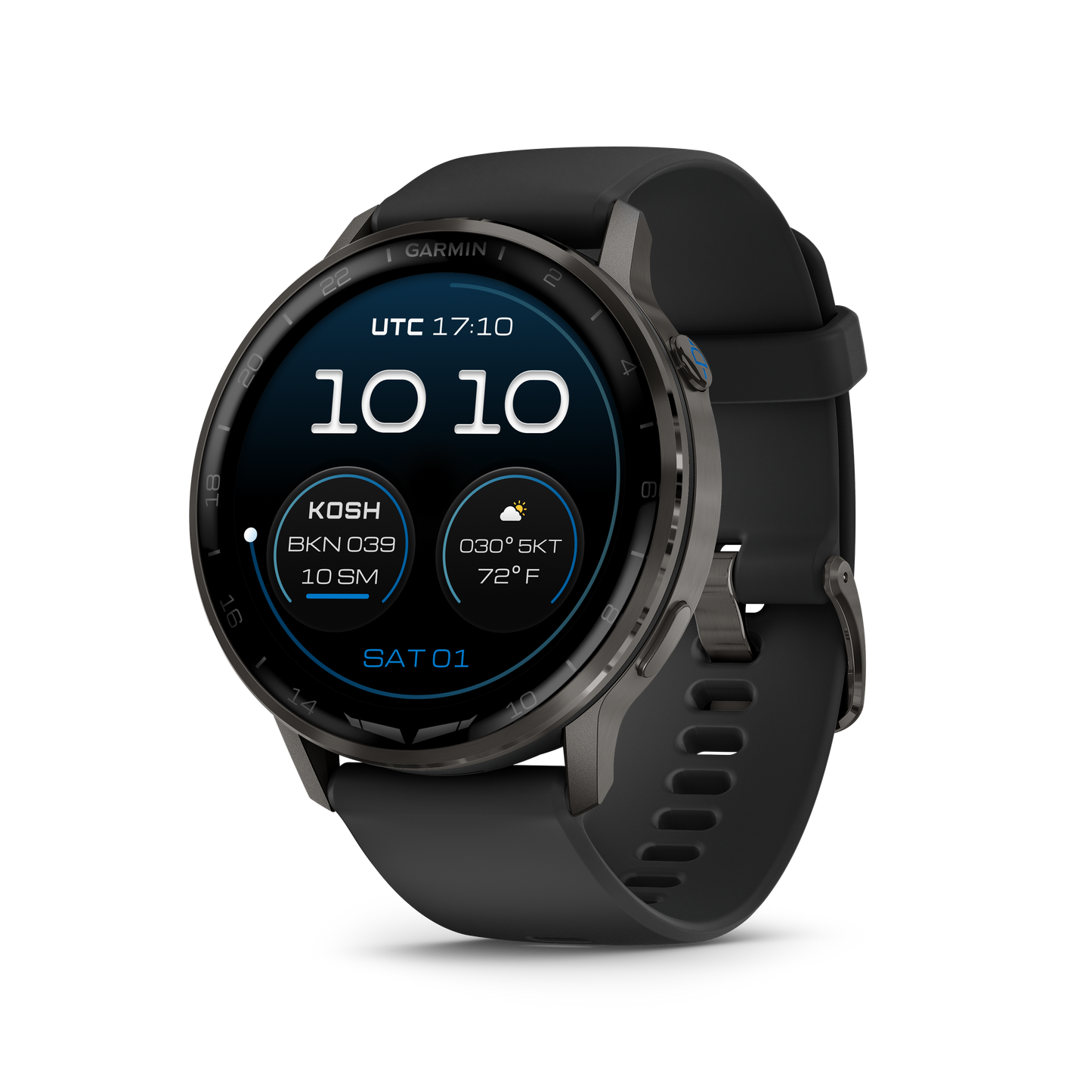 Garmin D2 Air X15 aviation smartwatch, slate case with black silicone band