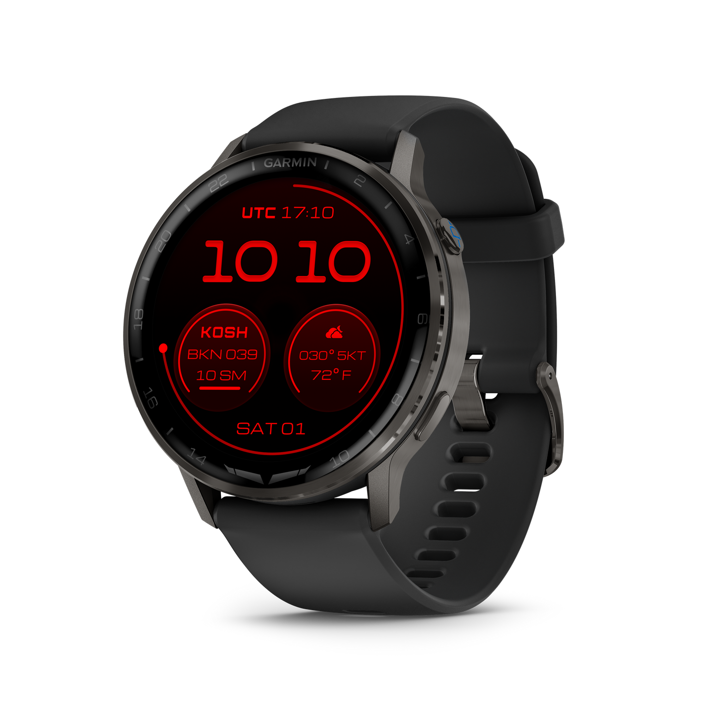 Garmin D2 Air X15 smartwatch, slate case with black silicone band