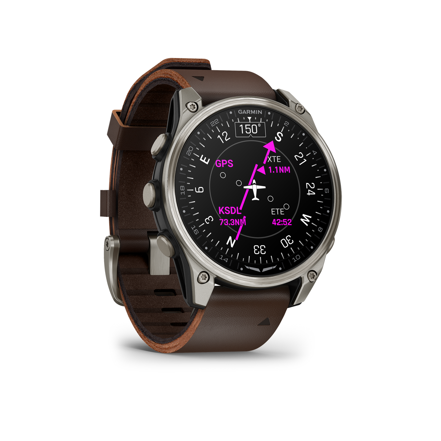 Garmin D2 Mach 1 Pro, montre connectée aviateur 51 mm avec bracelet en titane ventilé (010-02804-80)