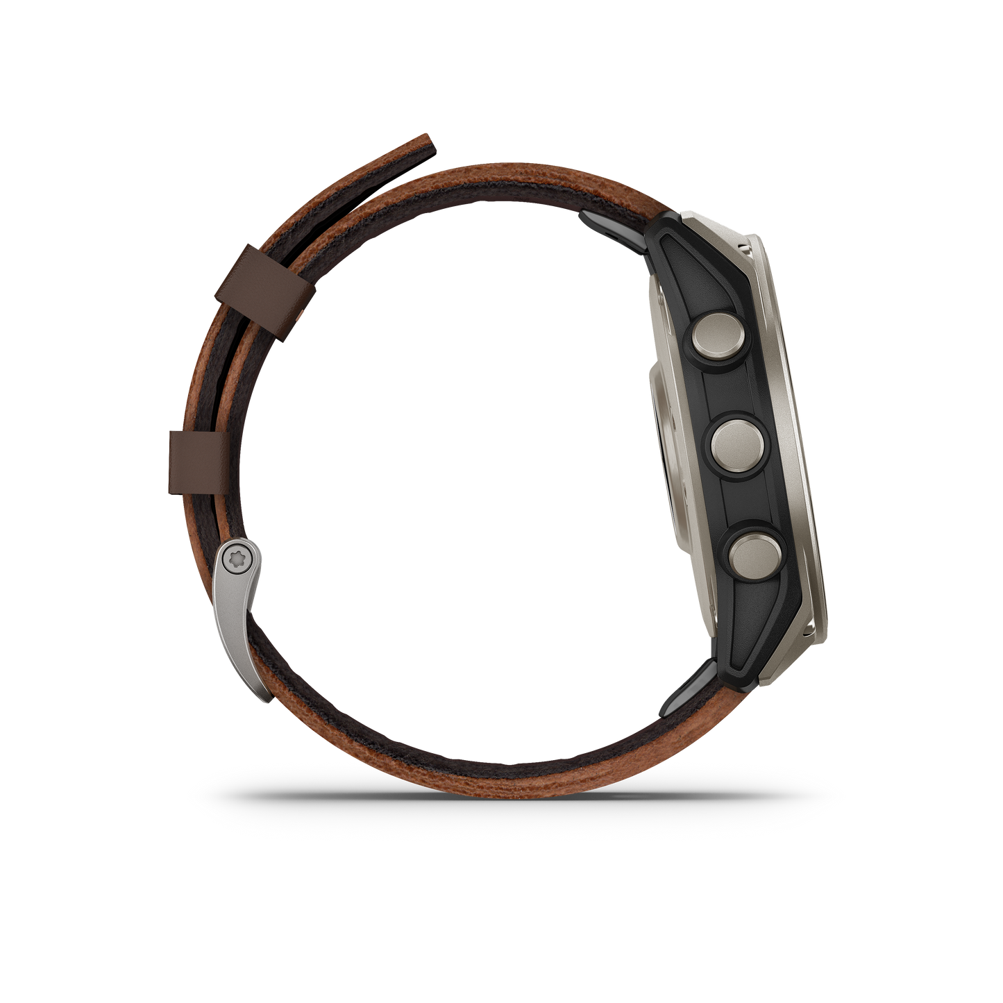 Garmin D2 Mach 2 47 mm titanium smart watch with Oxford Brown leather band