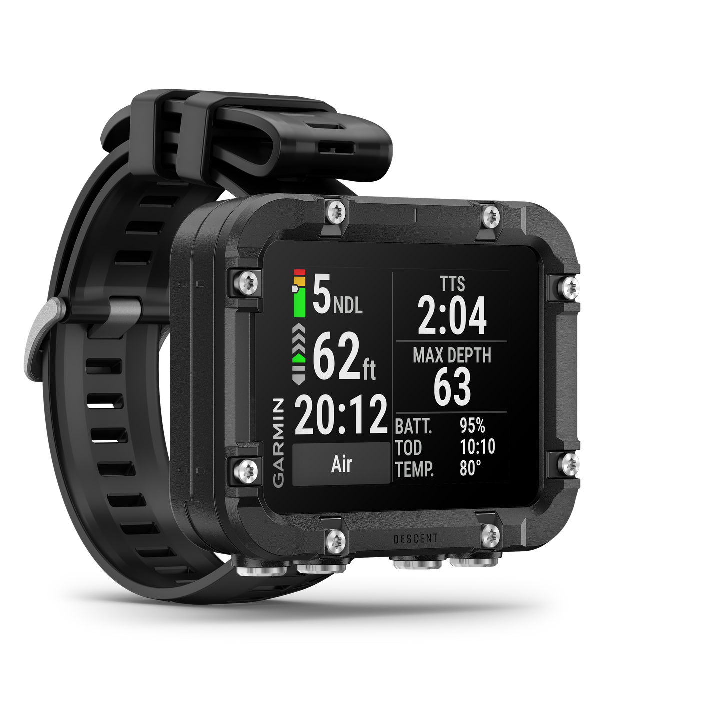 Garmin Descent X30 Dive Computer with black rugged housing and strap