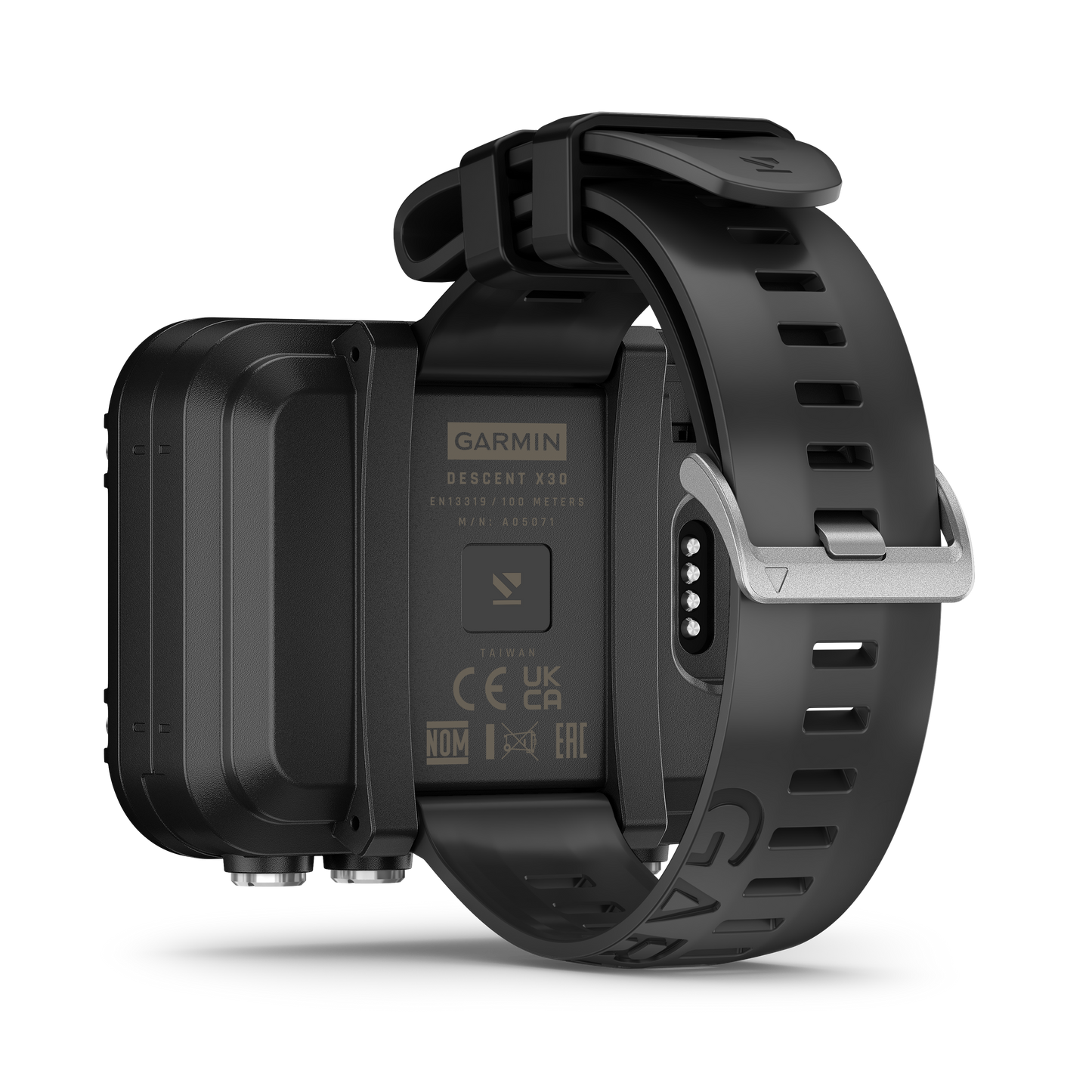 Garmin Descent X30 Dive Computer with black strap and Garmin logo