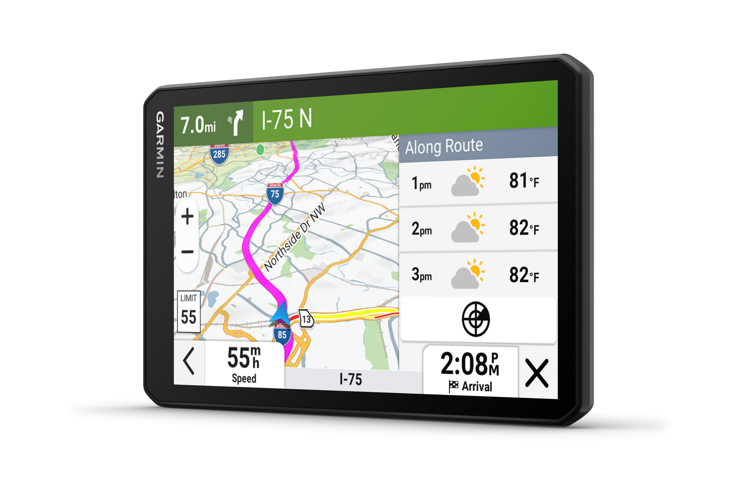 Garmin DriveTrack 72 GPS navigation device with dog tracking, black bezel.