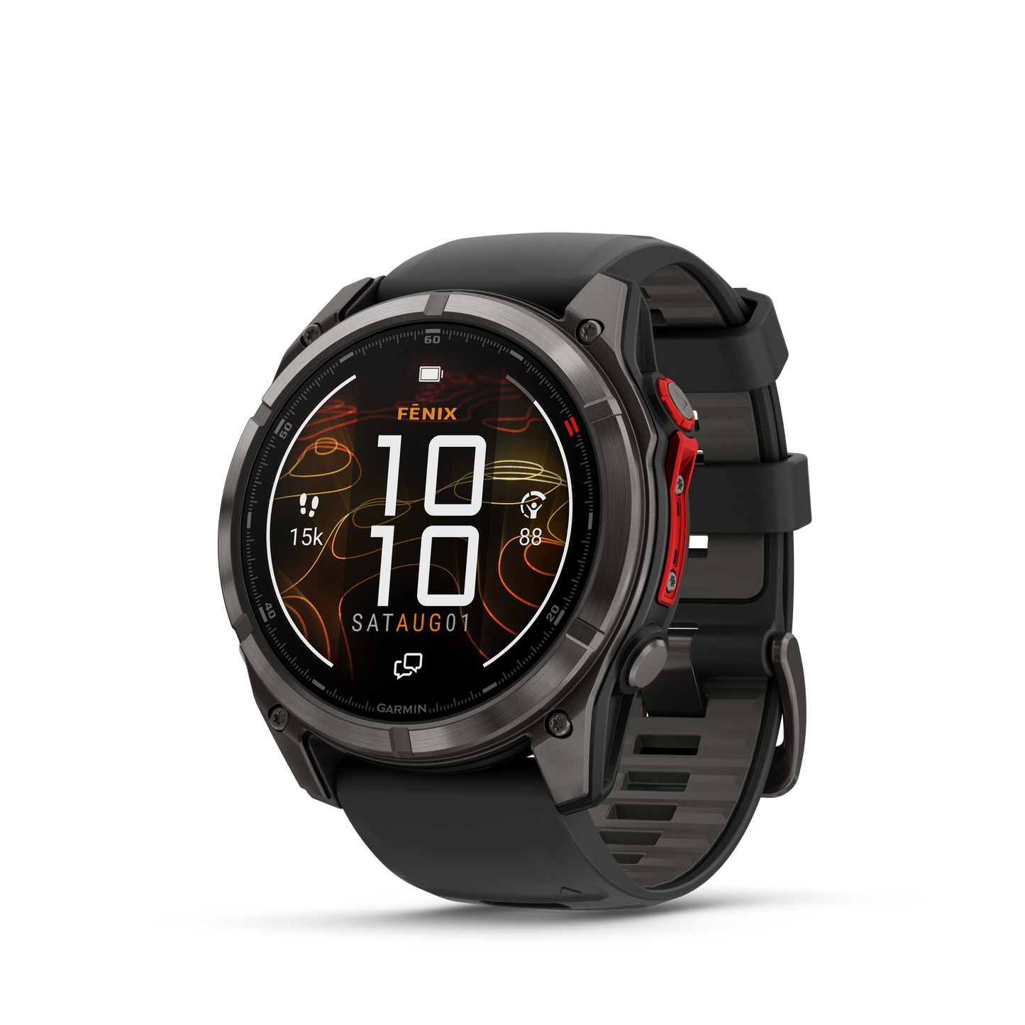 Garmin Fenix 8 Pro, 51 mm, MicroLED, Sapphire, Titanium w/ Black/Gray Silicone Band (010-03380-00)