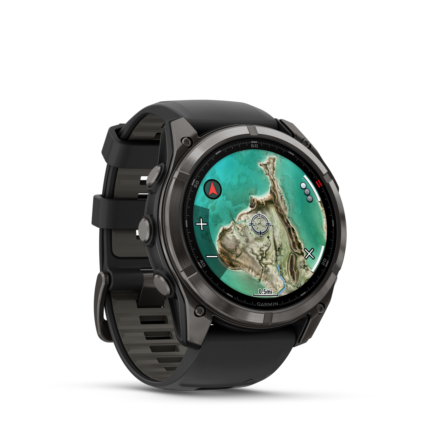 Garmin Fenix 8 Pro, 51 mm, MicroLED, Sapphire, Titanium w/ Black/Gray Silicone Band (010-03380-00)