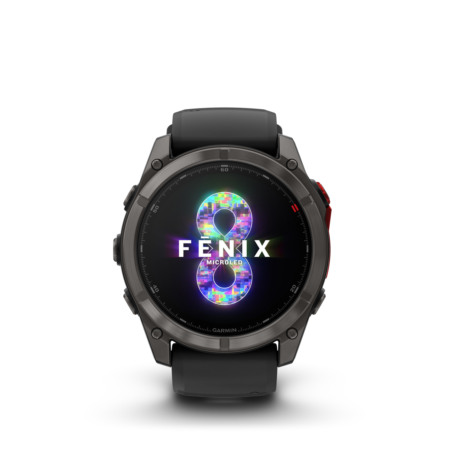 Garmin Fenix 8 Pro smartwatch, 51 mm DLC titanium bezel in carbon gray with black silicone band