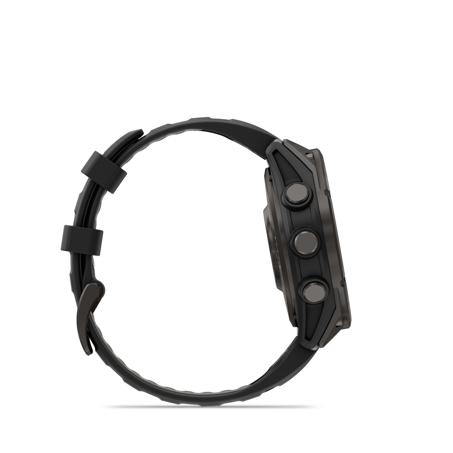 Garmin Fenix 8 Pro smartwatch with carbon gray DLC titanium case and black silicone band