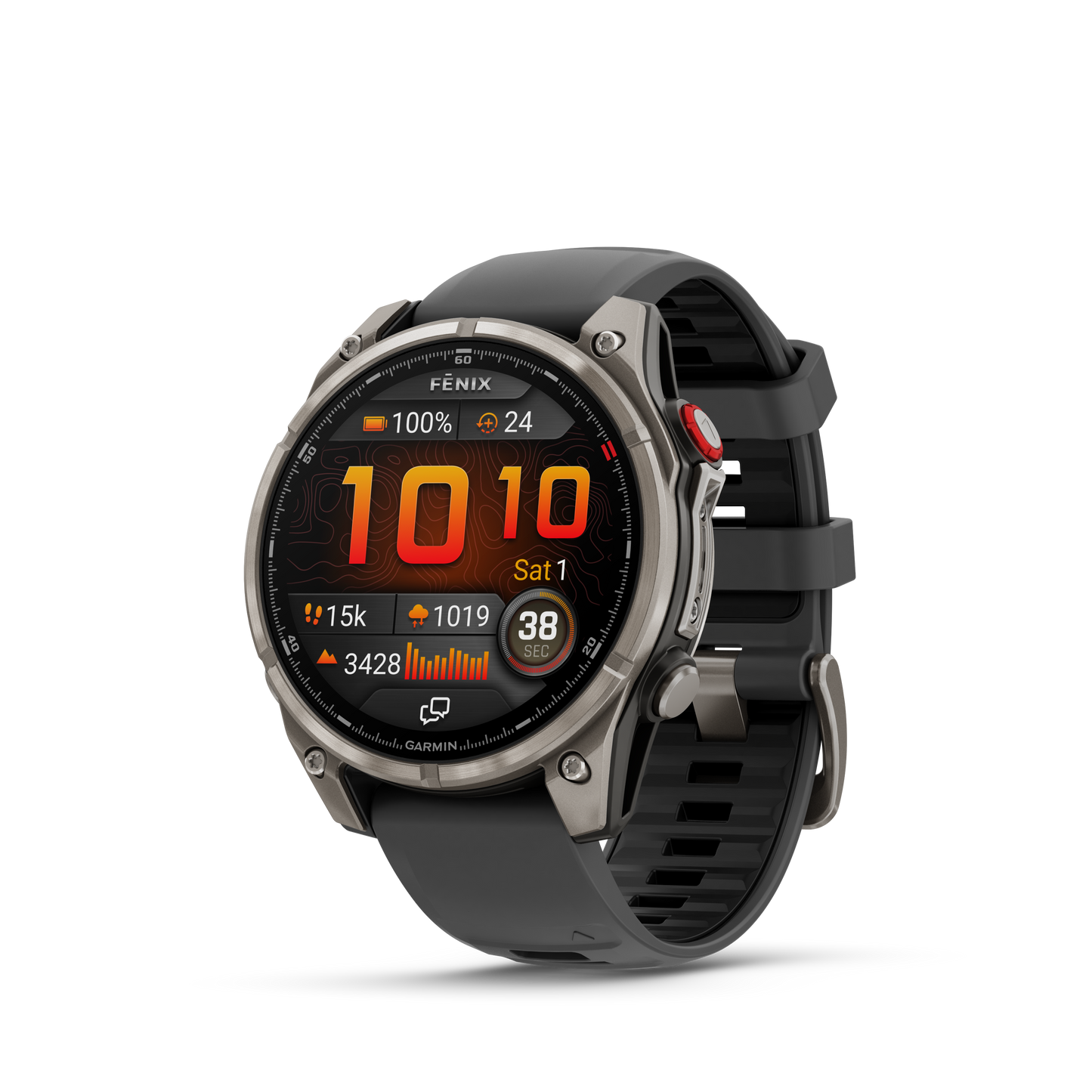 Garmin Fenix 8 Pro smartwatch, 51mm titanium case, AMOLED display, sapphire crystal, graphite/black silicone band