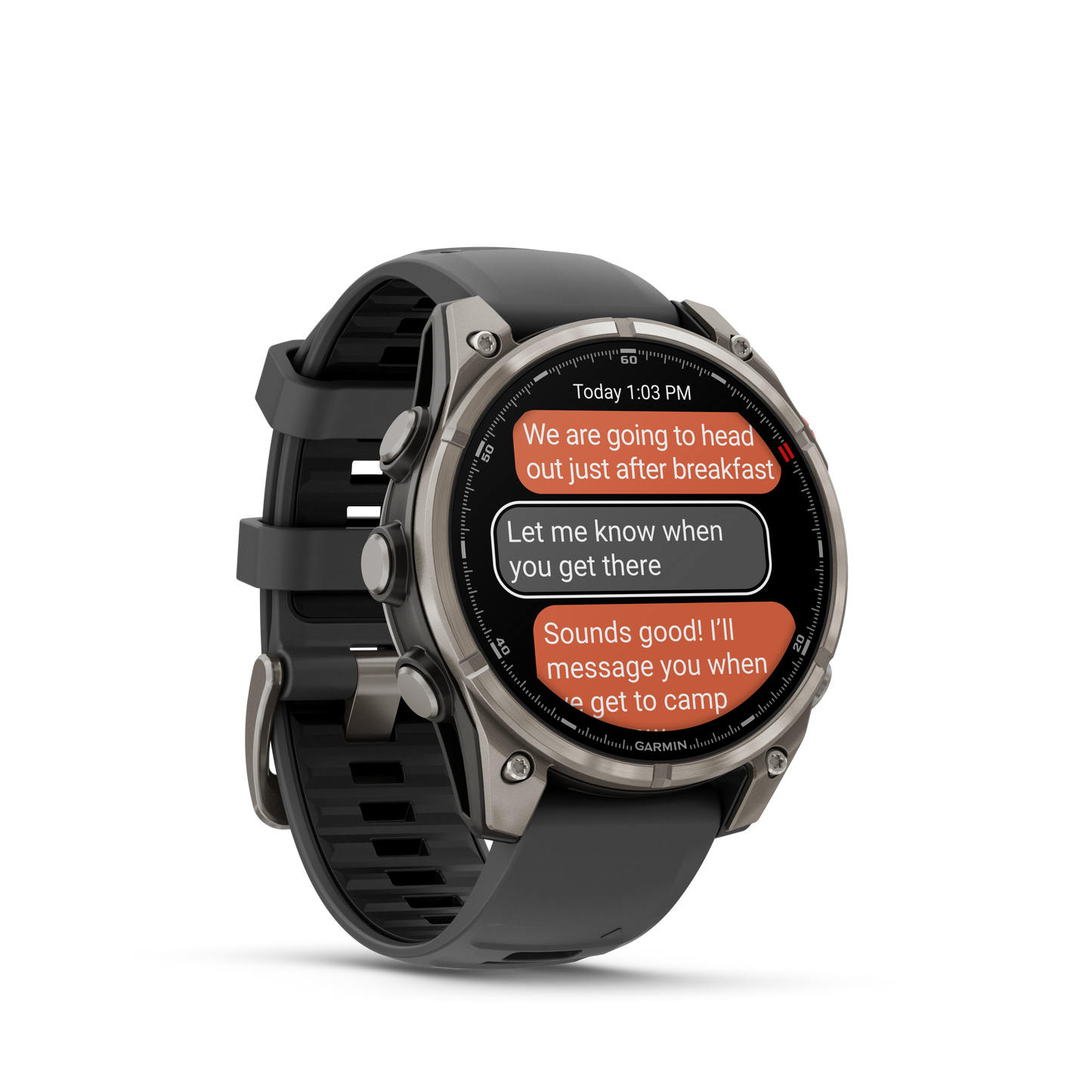Garmin Fenix 8 Pro smartwatch, 51mm titanium case with graphite/black silicone band