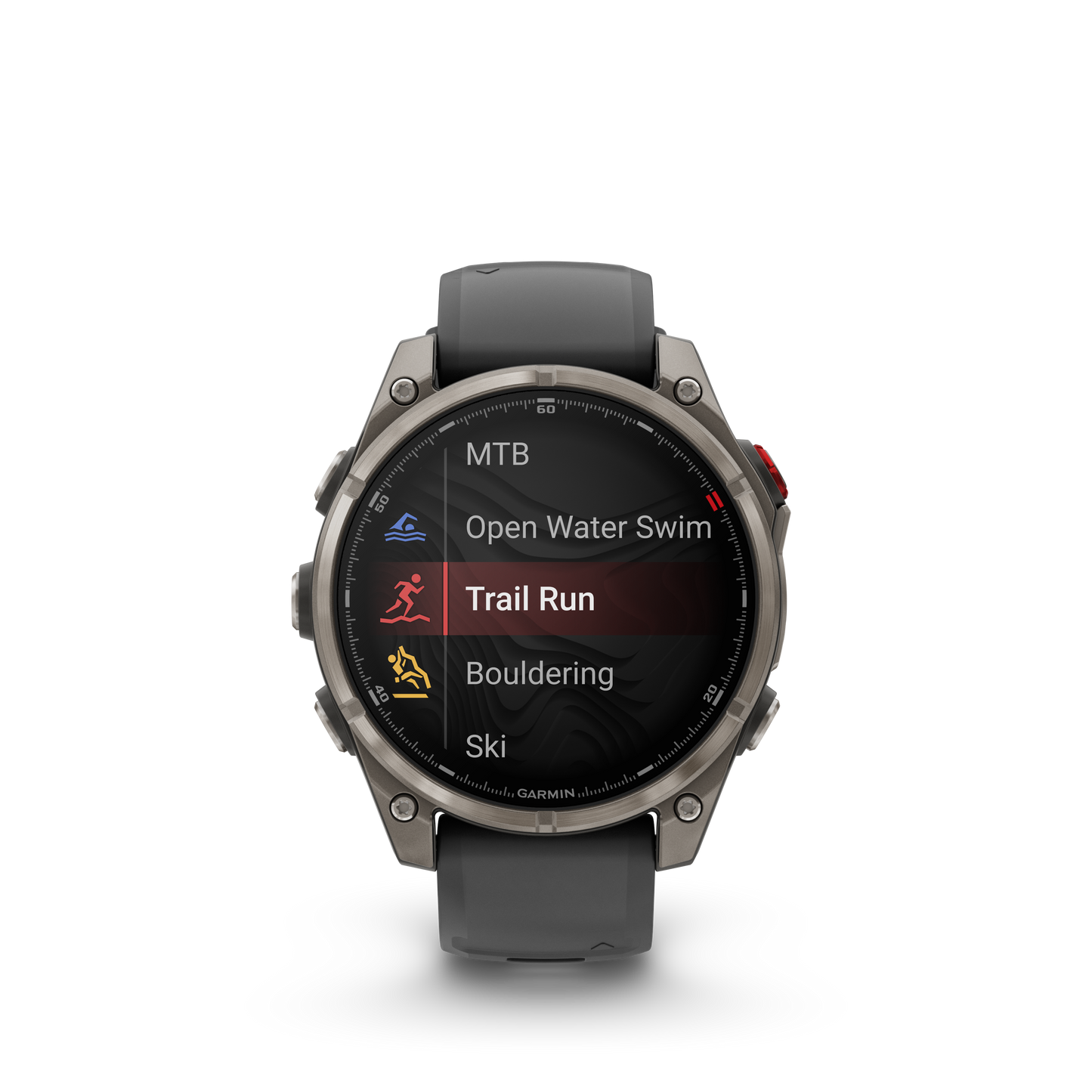 Garmin Fenix 8 Pro smartwatch, 51mm titanium case with AMOLED display and graphite/black silicone band