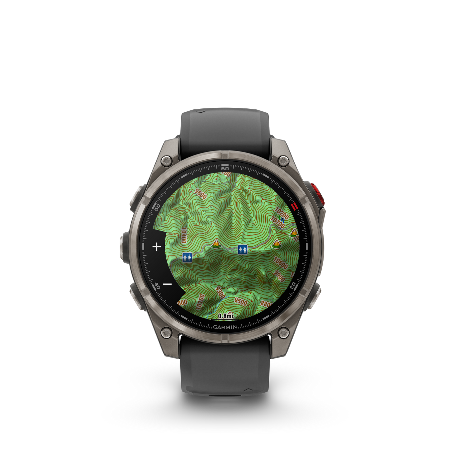 Garmin Fenix 8 Pro smartwatch, 51mm titanium case with graphite/black silicone band and AMOLED display