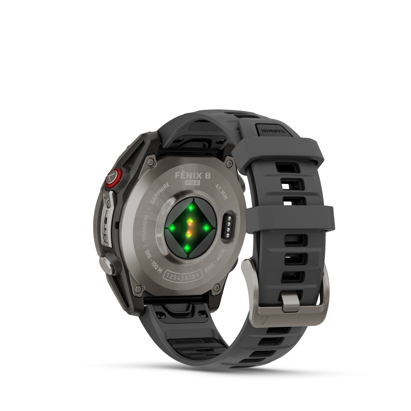Garmin Fenix 8 Pro smartwatch, 51 mm, titanium case with graphite/black silicone band