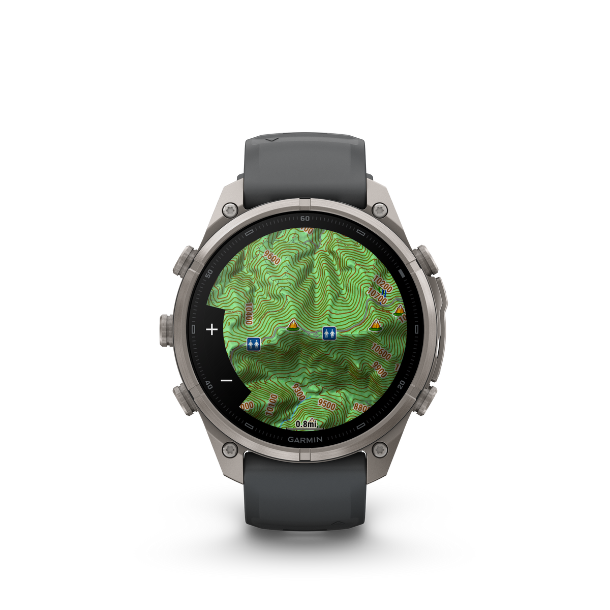 Garmin Fenix 9 Pro inReach AMOLED smartwatch, 47mm titanium case with graphite bezel and black silicone band