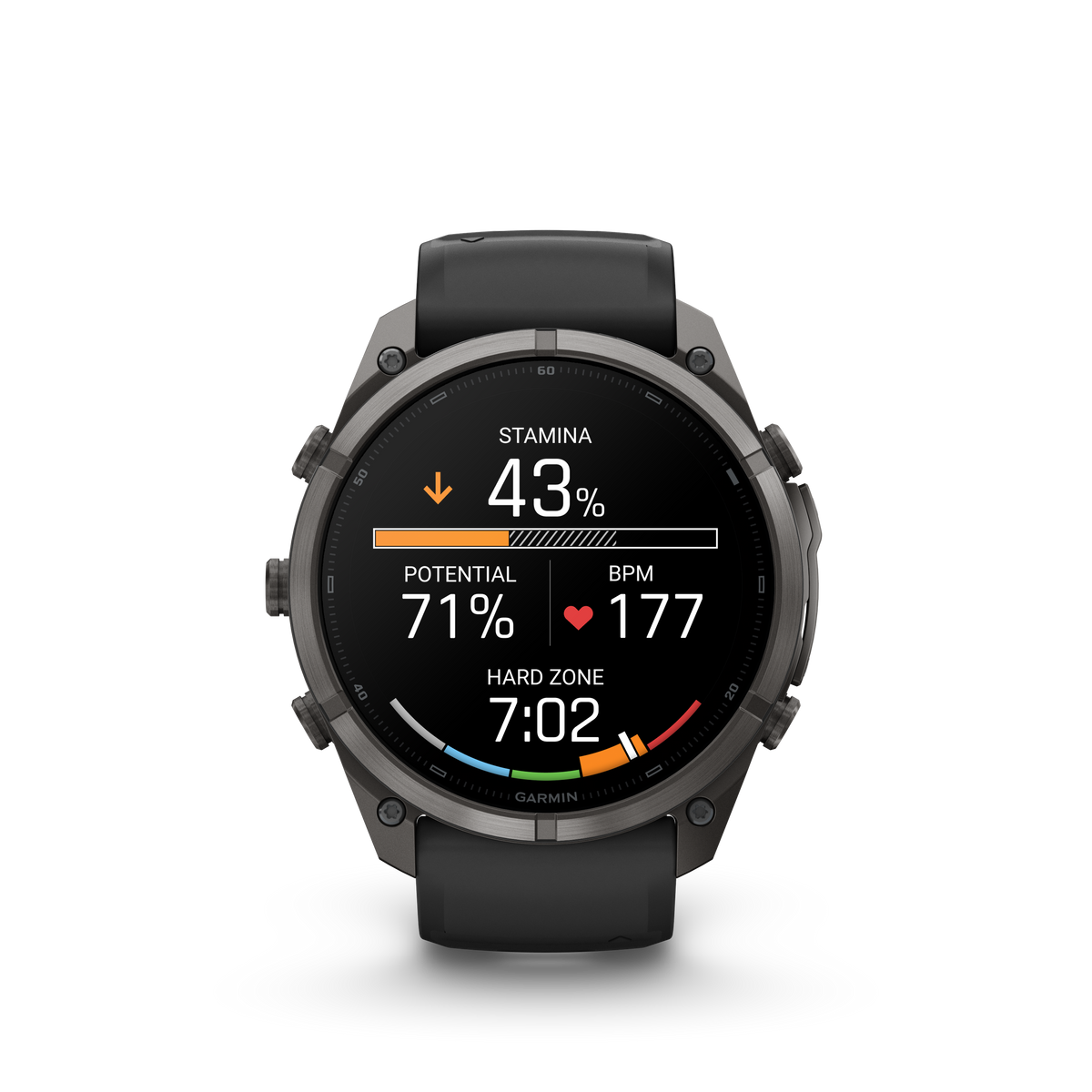 Garmin Fenix 9 Pro AMOLED smartwatch, 51mm DLC titanium case with black and gray silicone band