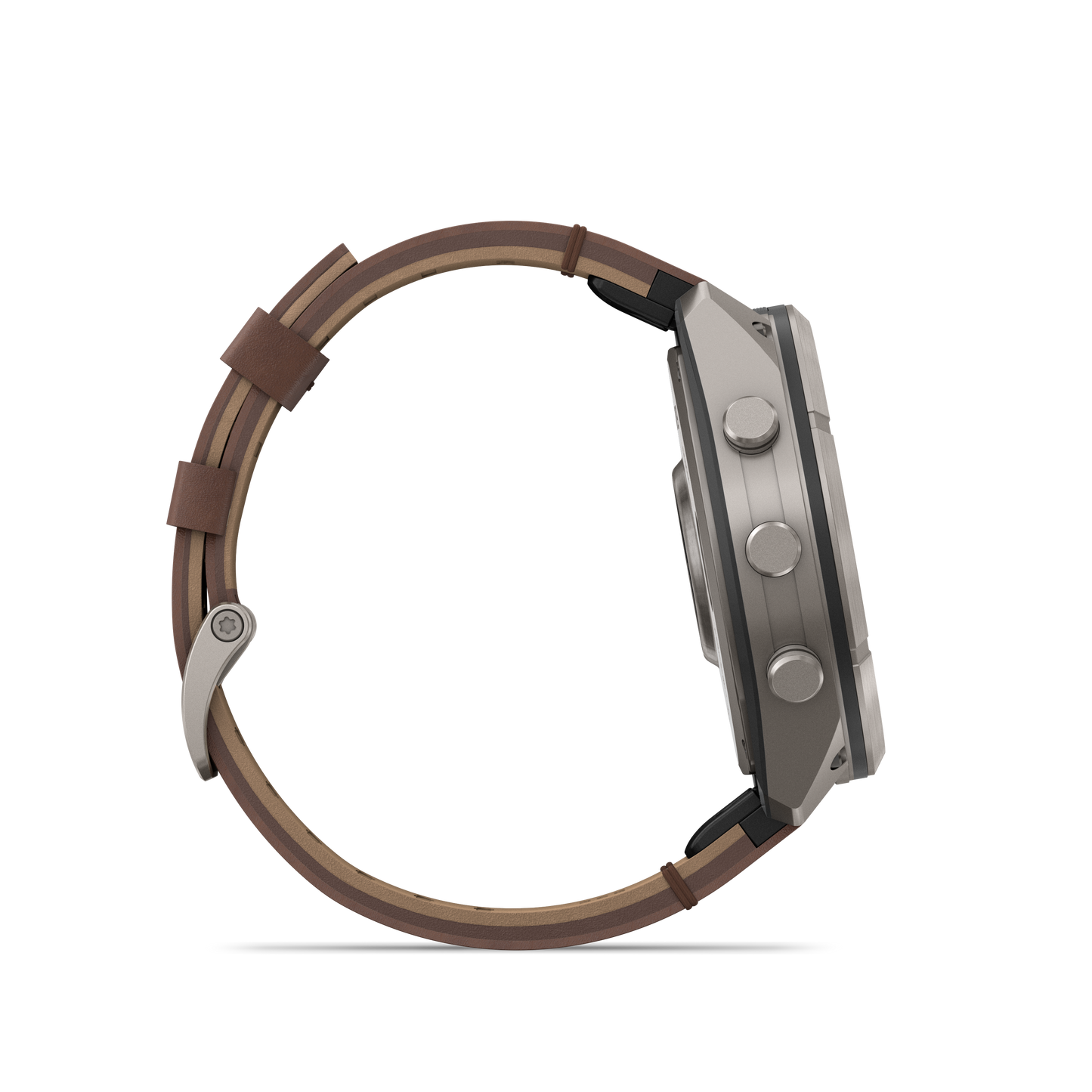 Garmin Fenix 9 Pro inReach AMOLED smartwatch with walnut leather strap and gray-silver silicone band (51mm, titanium)