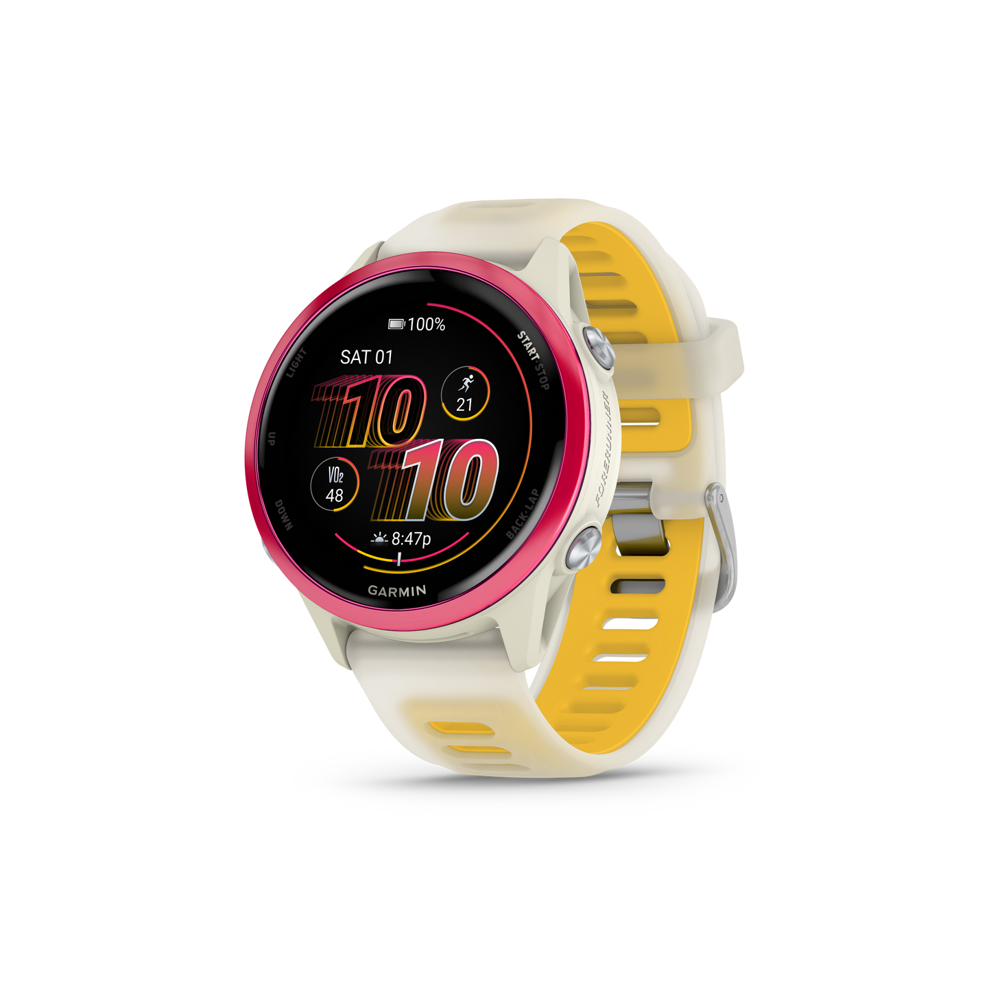 Garmin Forerunner 570, 42mm, Raspberry with Bone/Mango Band (010-02970-02) by Garmin