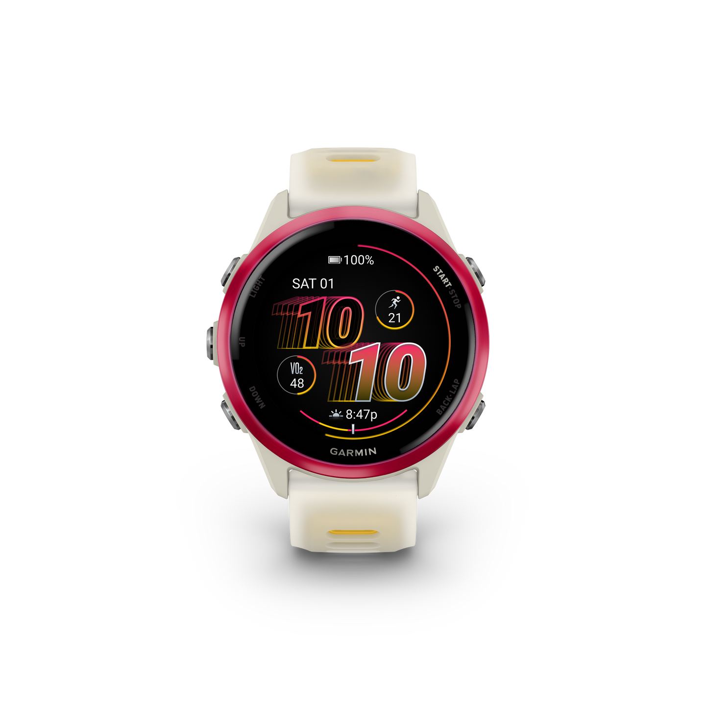 Garmin Forerunner 570, 42mm, Raspberry with Bone/Mango Band (010-02970-02) by Garmin