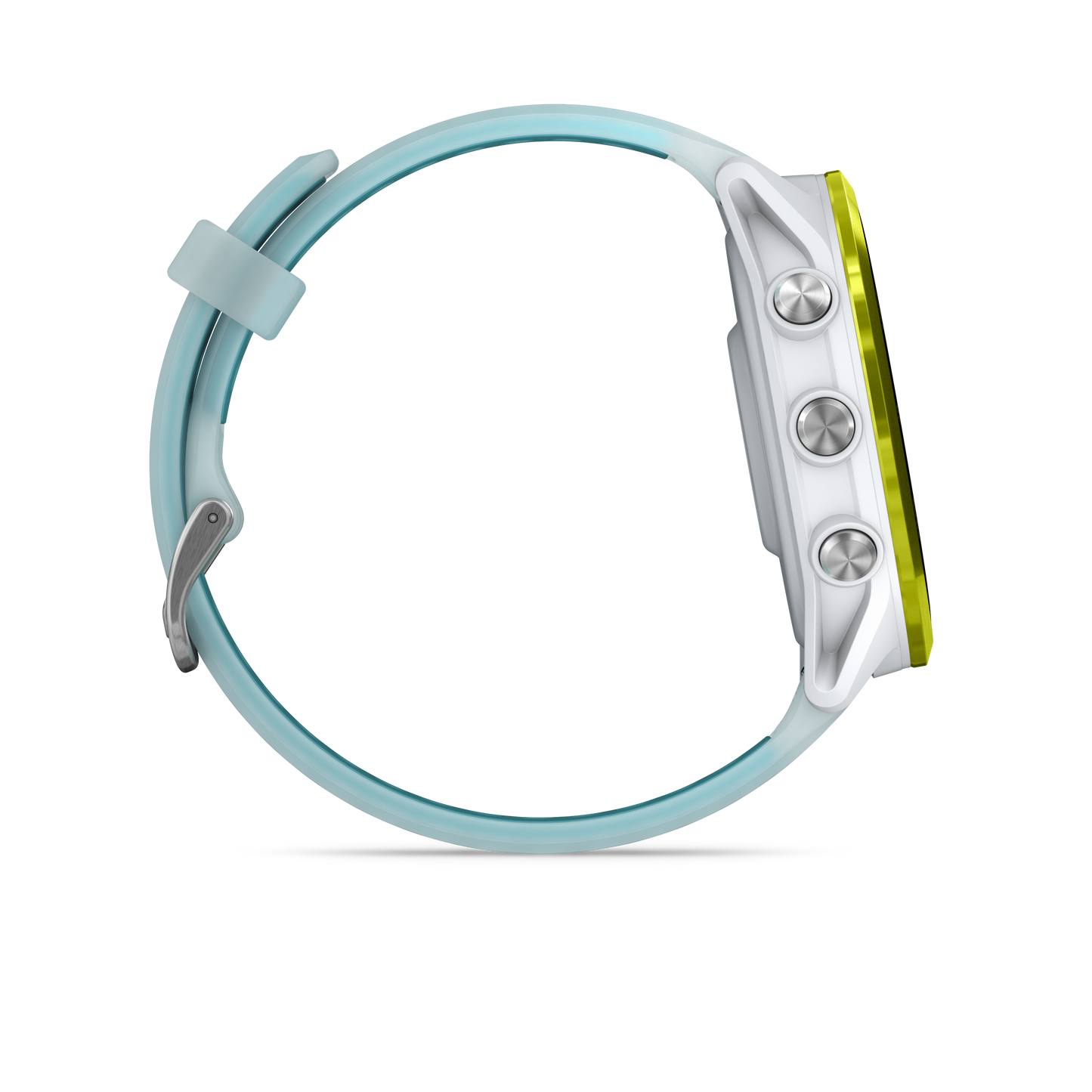 Garmin Forerunner 570 smartwatch with Whitestone/Turquoise band and yellow bezel
