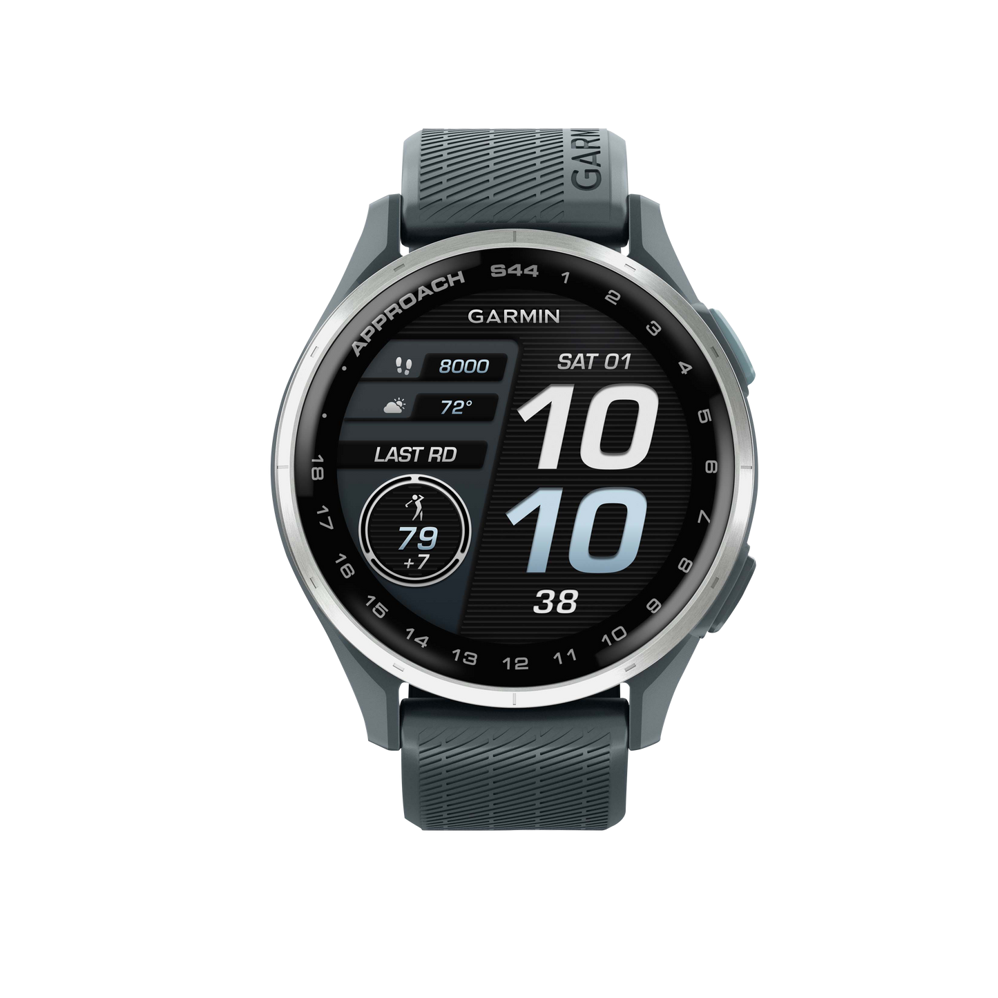 Garmin Approach S44, Silver Bezel/Twilight Band, Golf GPS Smartwatch & Rangefinder (010-03009-01) by Garmin