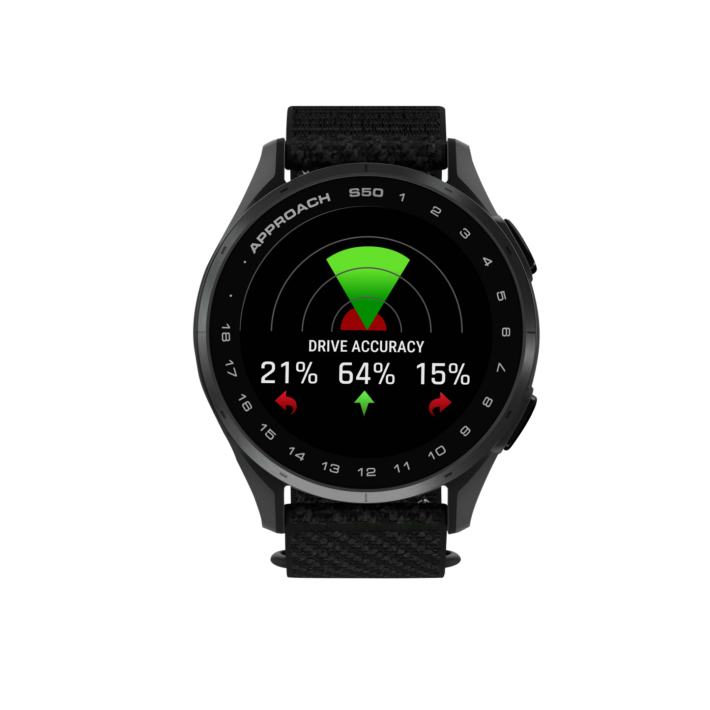 Garmin Approach S50, Slate Bezel/Black ComfortFit Nylon Band, Golf GPS Smartwatch & Rangefinder (010-03010-00) by Garmin