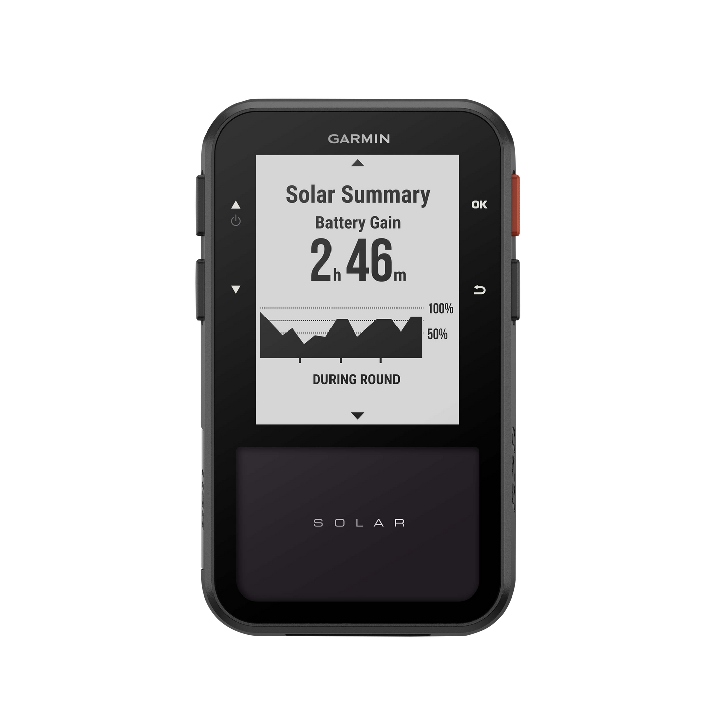 Garmin Approach G20 Solar GPS golf handheld and rangefinder, black finish