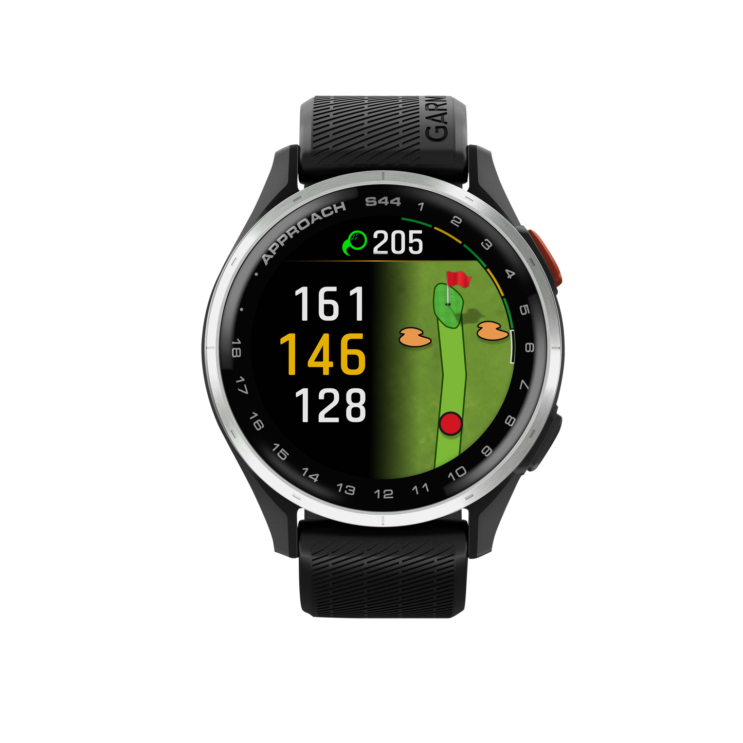 Garmin Approach S44, Silver Bezel/Black Band, Golf GPS Smartwatch & Rangefinder (010-03009-00) by Garmin