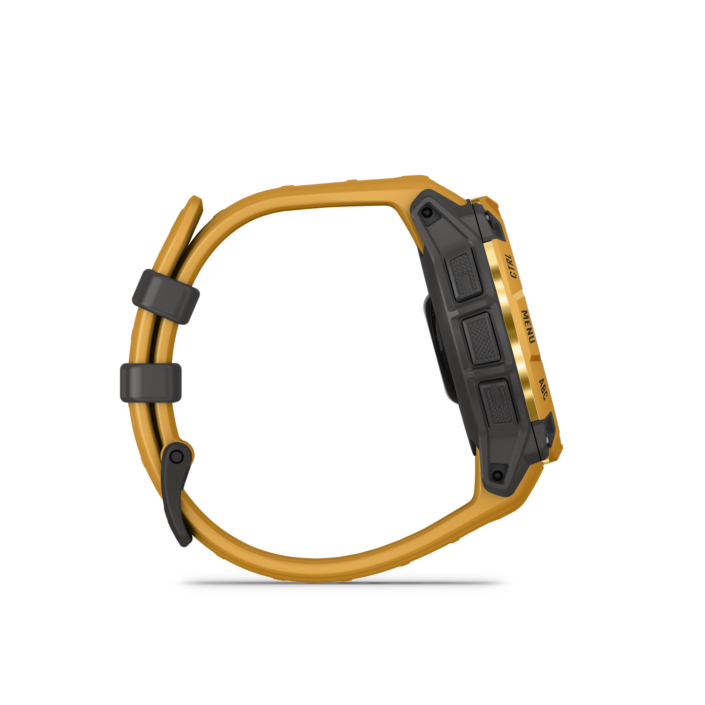 Garmin Instinct 3 solar smartwatch, 45mm, sunburst yellow case with gray band.