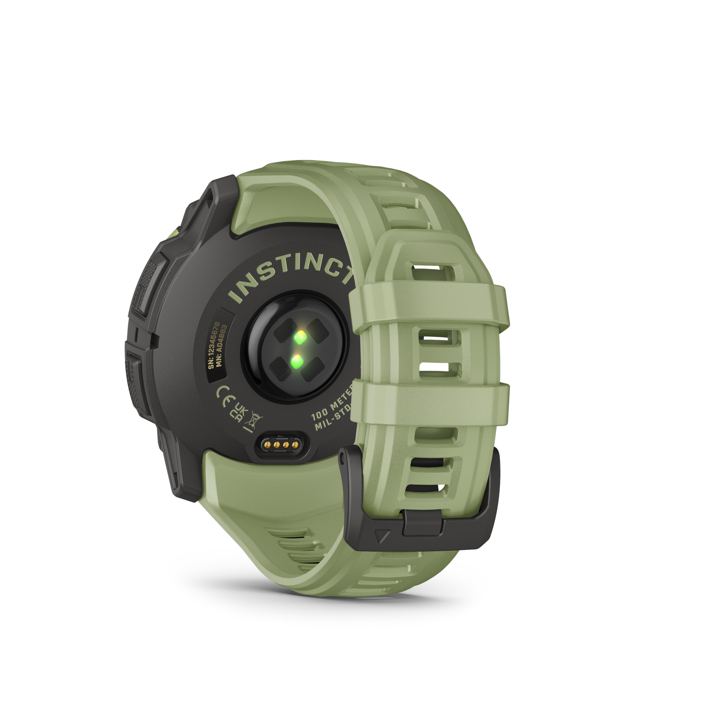 Garmin Instinct 3 AMOLED 50mm fern green smartwatch with fern green band