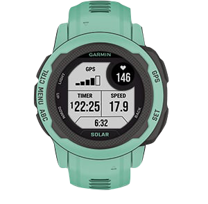 Garmin Instinct 2S Solar smart watch in Neo Tropic, certified refurbished
