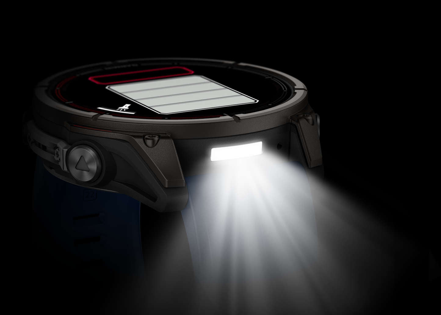 Garmin Quatix 8 marine GPS smartwatch, 51mm black case with red accents.