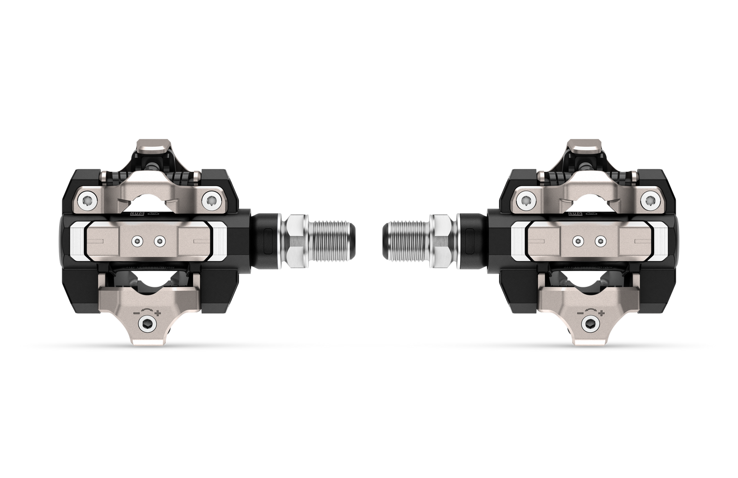 Garmin Rally XC210 dual-sensing power meter pedals pair with threaded spindles